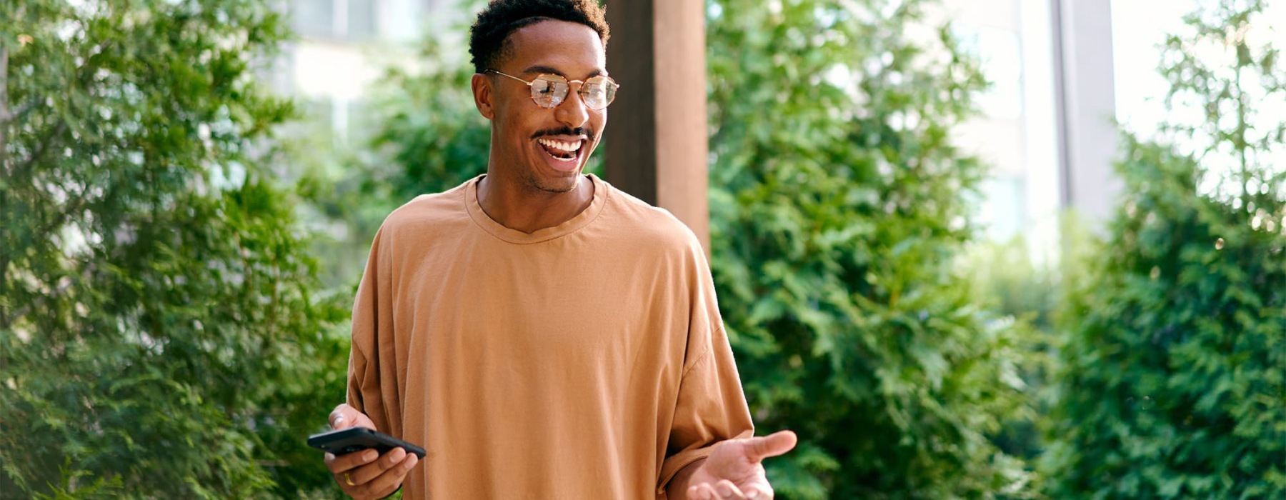 a man holding a phone